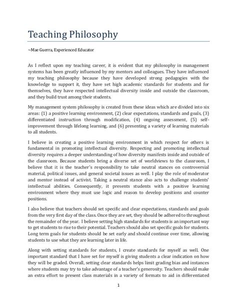 Read Online Sample Teaching Philosophy Paper 