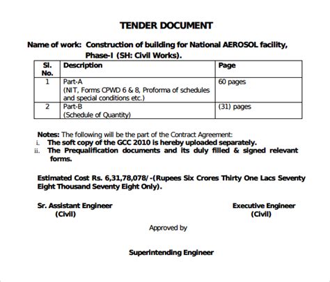 Download Sample Tender Document 