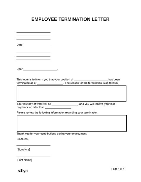 Read Sample Termination Form Word Document 