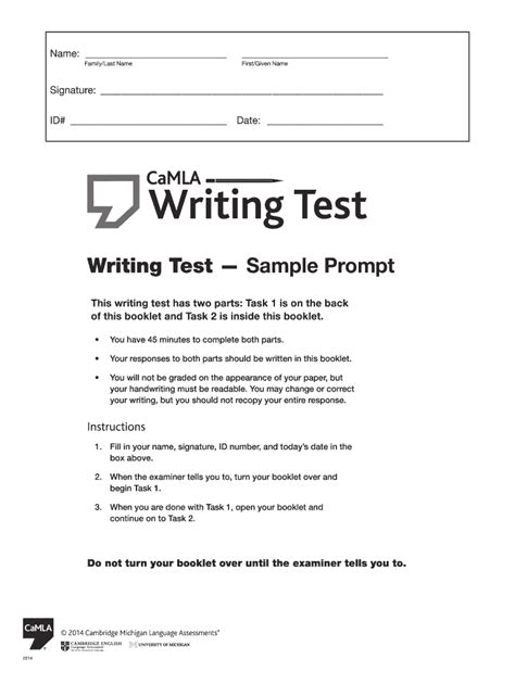 Read Online Sample Test Camla 