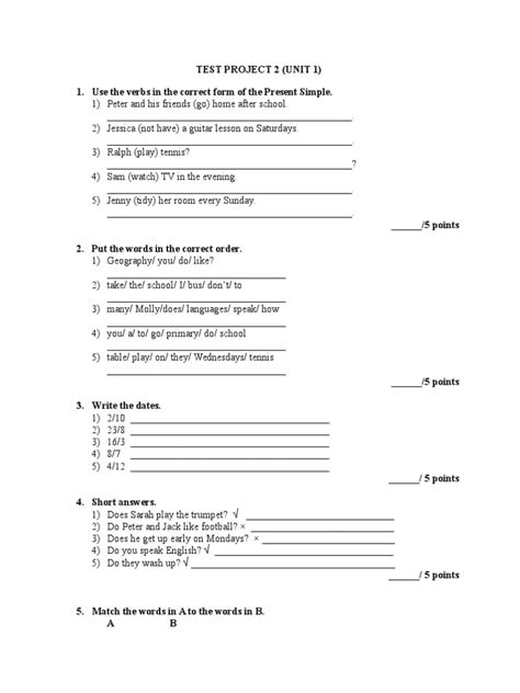 Download Sample Test Project 2 Unit 1 