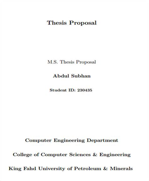 Download Sample Thesis Proposal For Computer Engineering 