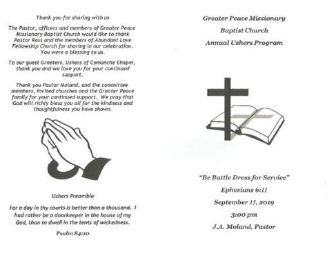 Read Online Sample Usher Program Docsample 