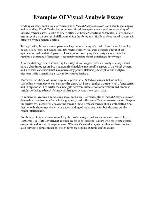 Read Sample Visual Analysis Papers 