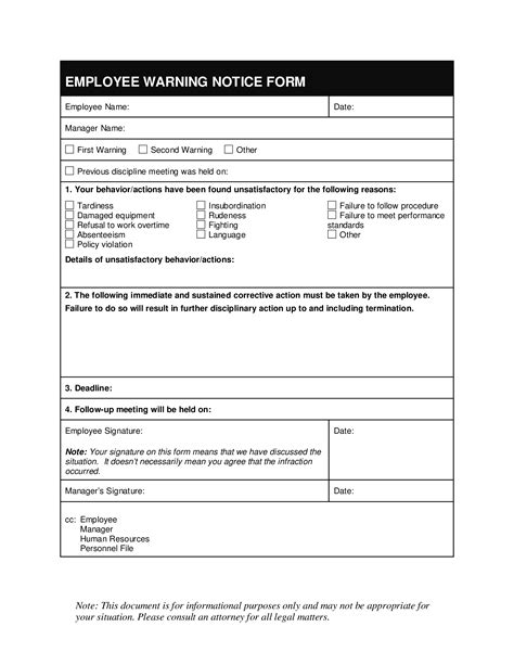 Download Sample Written Warning For Misconduct And Or Performance 