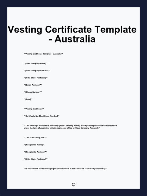 samples construction vesting certificate