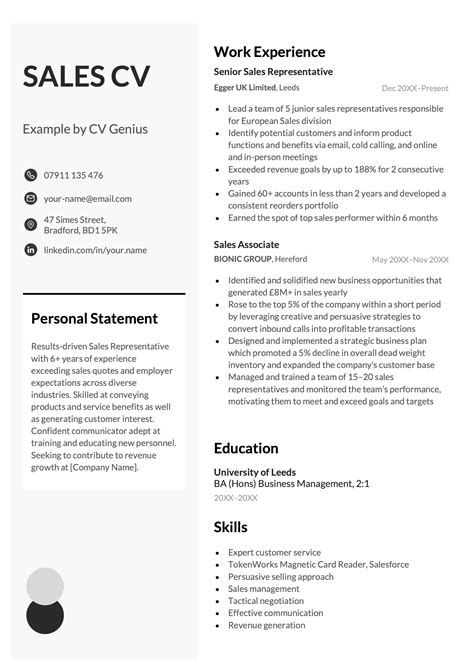 Samples Cv Format For Sales Executive Example