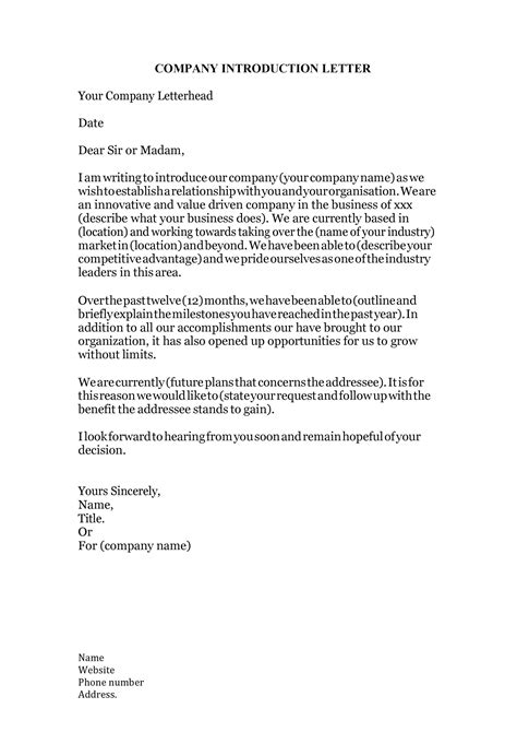 Samples Of Introduction Letters