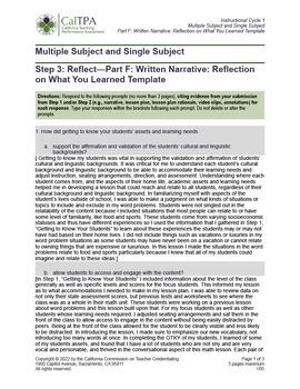 Download Samples Of The Caltpa Task 1 
