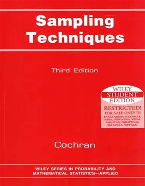 Read Online Sampling Techniques 3Rd Edition William G Cochran Solution Free Download 