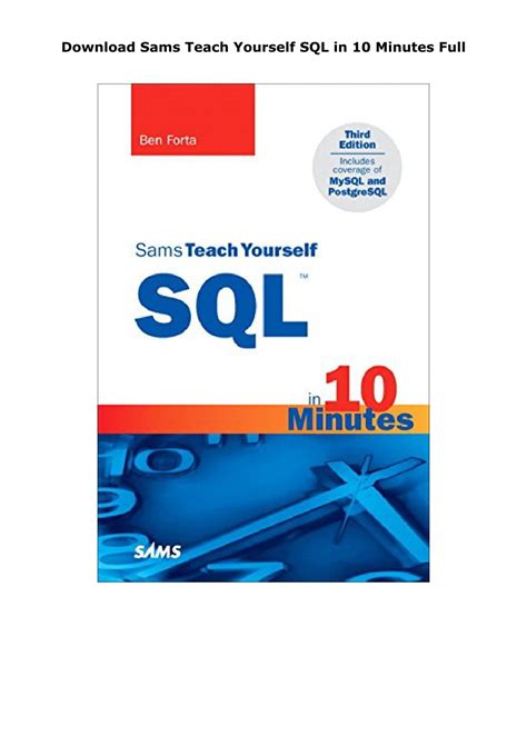 Read Online Sams Teach Yourself Sql In 10 Minutes Free Download Full 