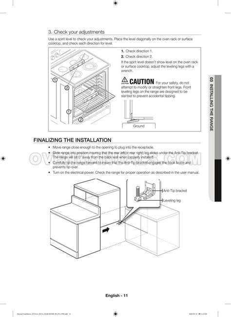 Samsung Range Installation Manuals