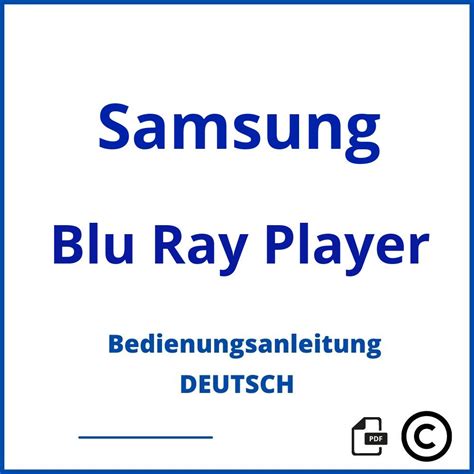 Read Samsung Blue Ray Player User Guide 