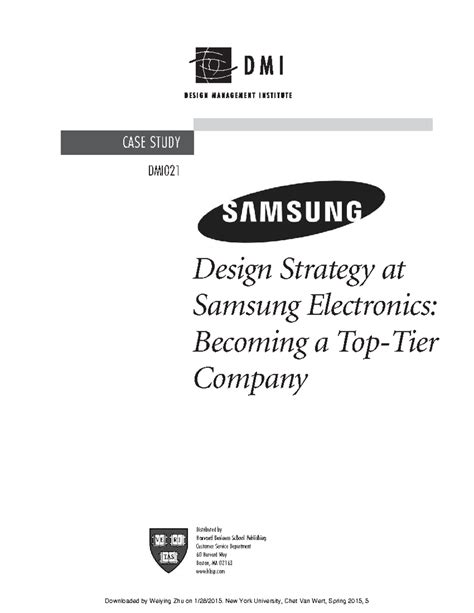Download Samsung Electronics Harvard Case Study Analysis 
