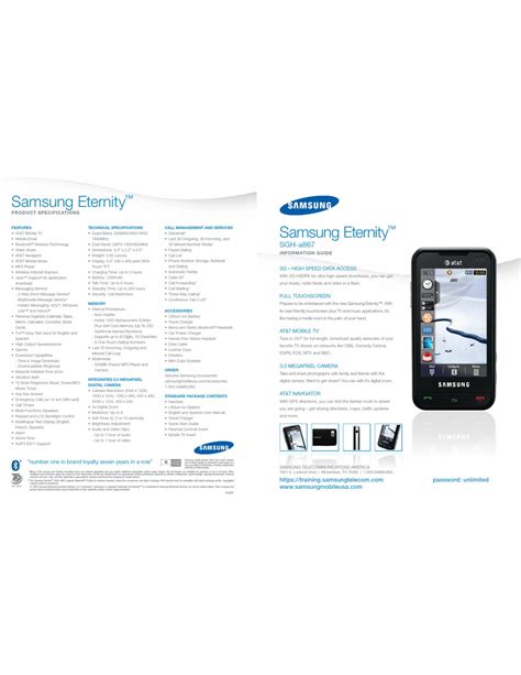 Read Samsung Eternity User Guide 