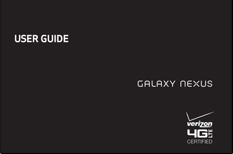 Read Online Samsung Galaxy Nexus Verizon User Guide 