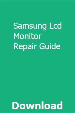 Read Samsung Lcd Monitor Troubleshooting Guide 