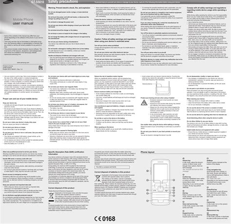 Read Online Samsung Mobile 5610 Manual User Guide 