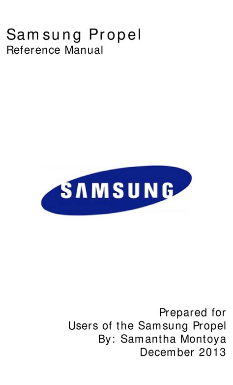 Read Online Samsung Propel User Guide 