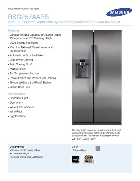 Read Online Samsung Refrigerator User Guide 