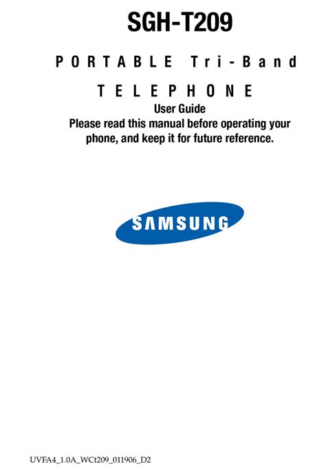 Full Download Samsung T209 User Guide 