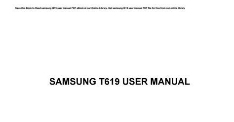 Read Samsung T619 User Guide 