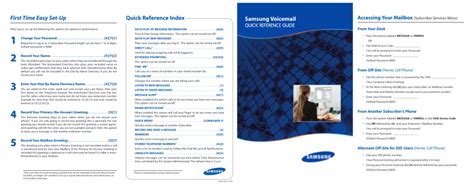 Full Download Samsung Voicemail Quick Reference Guide 