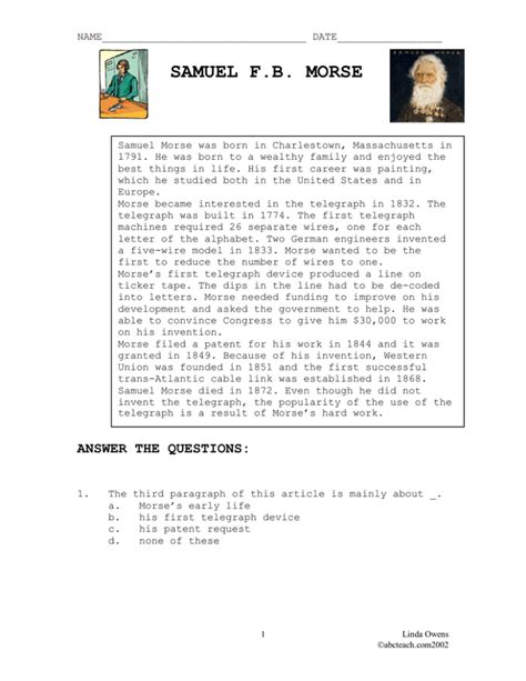 samuel morse biography summary forms