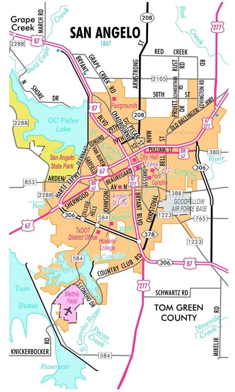san angelo texas map