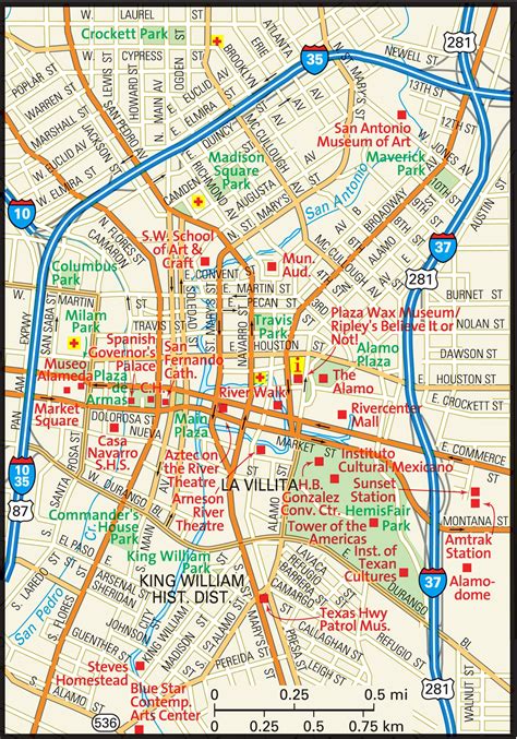 San Antonio Street Map Printable