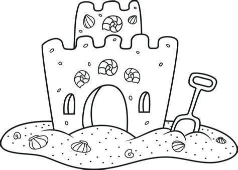 Sandcastle Coloring Pages Greatestcoloringbook Com Sand Castle Coloring Page - Sand Castle Coloring Page