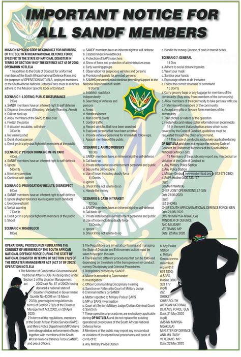 sandf code of conduct