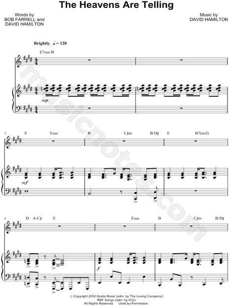 Full Download Sandi Patty The Heavens Are Telling Sheet Music In E 