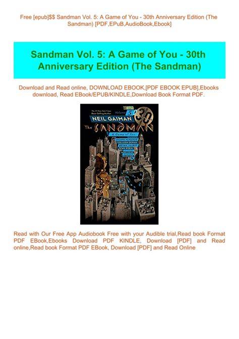 sandman vol 5 a game of you 30th anniversary edit