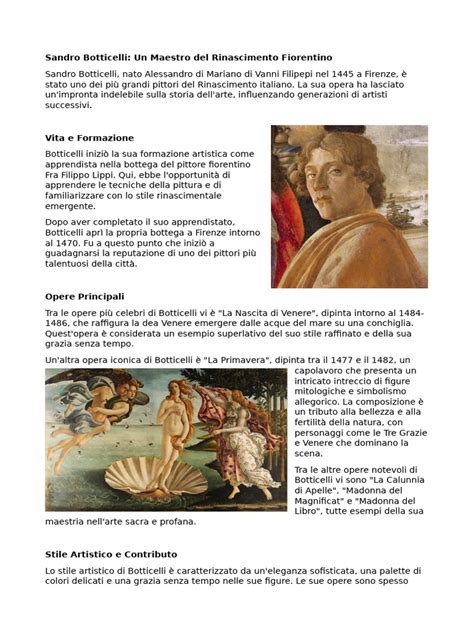 sandro botticelli biography summary page