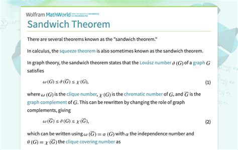 Sandwich Theory Math