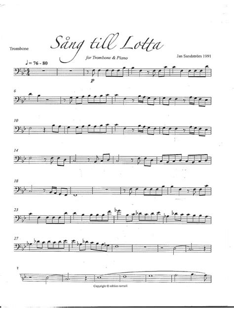 Read Sang Till Lotta Trombone And Piano Pdf 