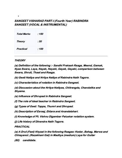 sangeet visharad syllabus