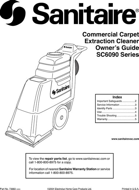 Read Sanitaire Sc6090 User Guide 
