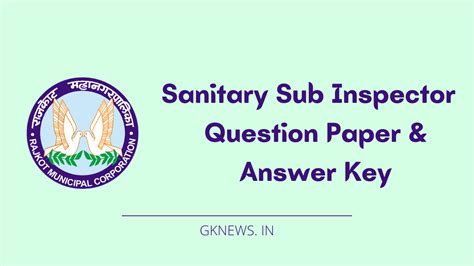 Download Sanitary Inspector Model Question Paper 