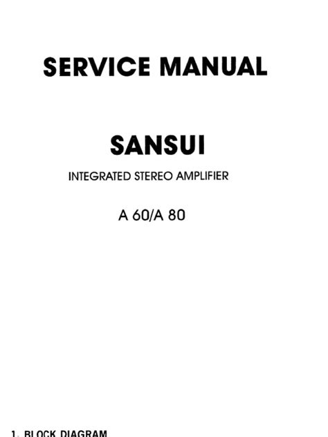 Read Sansui A 60 A 80 Service Manual User Guide Full Online 