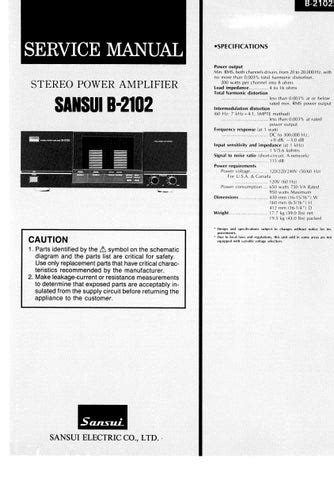 Read Online Sansui B 2102 User Guide 