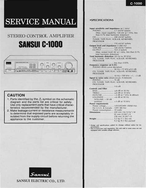 Read Sansui C 1000 User Guide 
