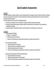 Santa Clara Quick Assessment