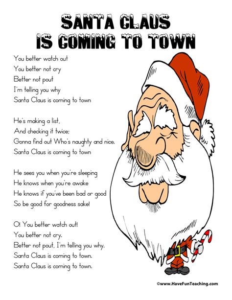 santa claus is coming to town 가사 -