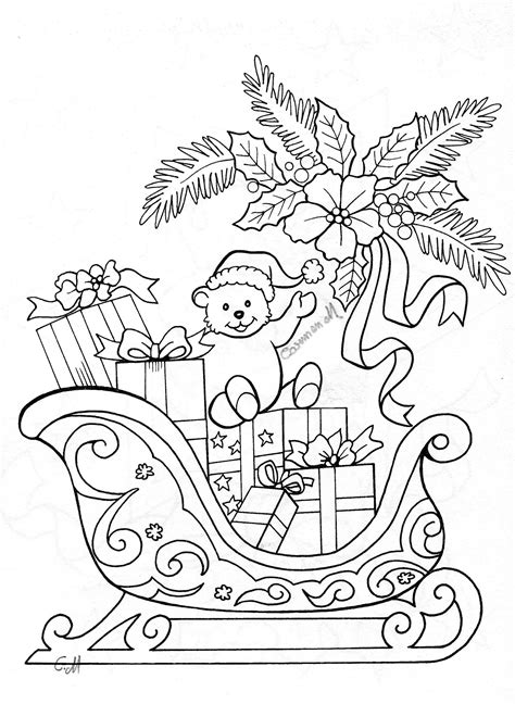 Santau0027s Sleigh Coloring Pages 7 Xmas Online Coloring Santa And His Sleigh Coloring Page - Santa And His Sleigh Coloring Page