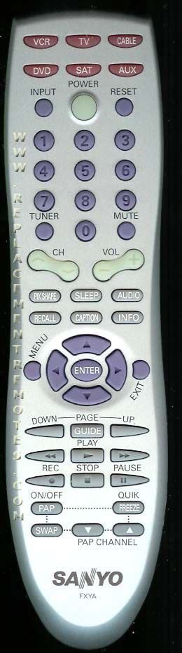 Full Download Sanyo Fxya Remote Codes 