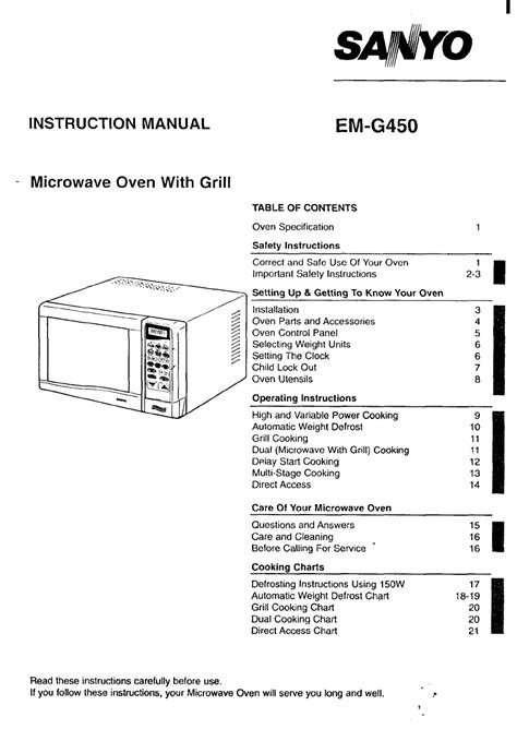 Full Download Sanyo Microwave User Guide 