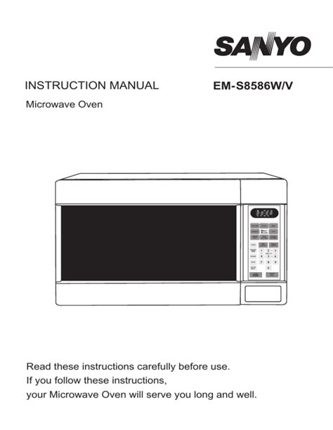 Full Download Sanyo Microwave User Guide 