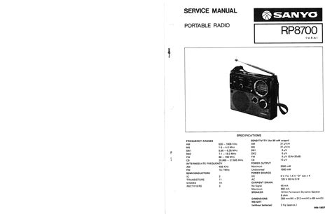 Read Sanyo Rp 8700 Service Manual 